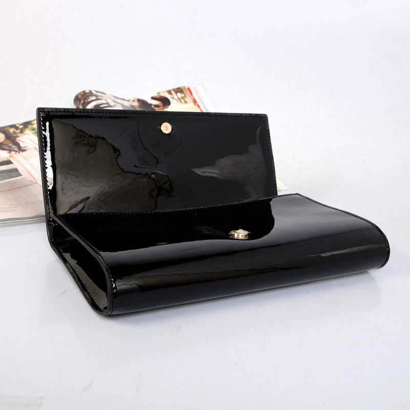 YSL belle de jour original patent leather clutch 30318 black